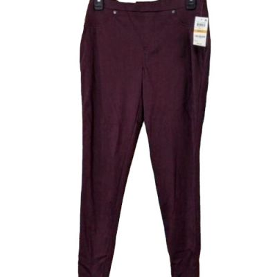 Style & Co Womens S Burgundy Mid Rise Comfort Waist Polyester Legging Pants